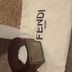 FENDI Unique Rare Authentic Unisex Leather Belt